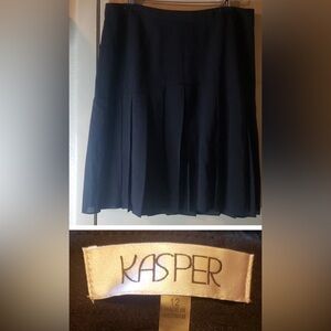 Kasper Black Pleated Skirt